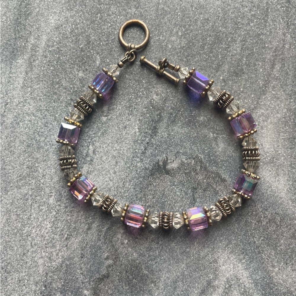 Swarovski Purple Iridescent Bead Bracelet